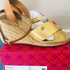 Tory Burch Gold Ankle wrap sandals